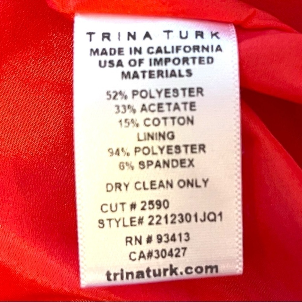 Trina Turk Devi Floral Puff-Sleeve Minidress in Red/Pink - Picture 15 of 15
